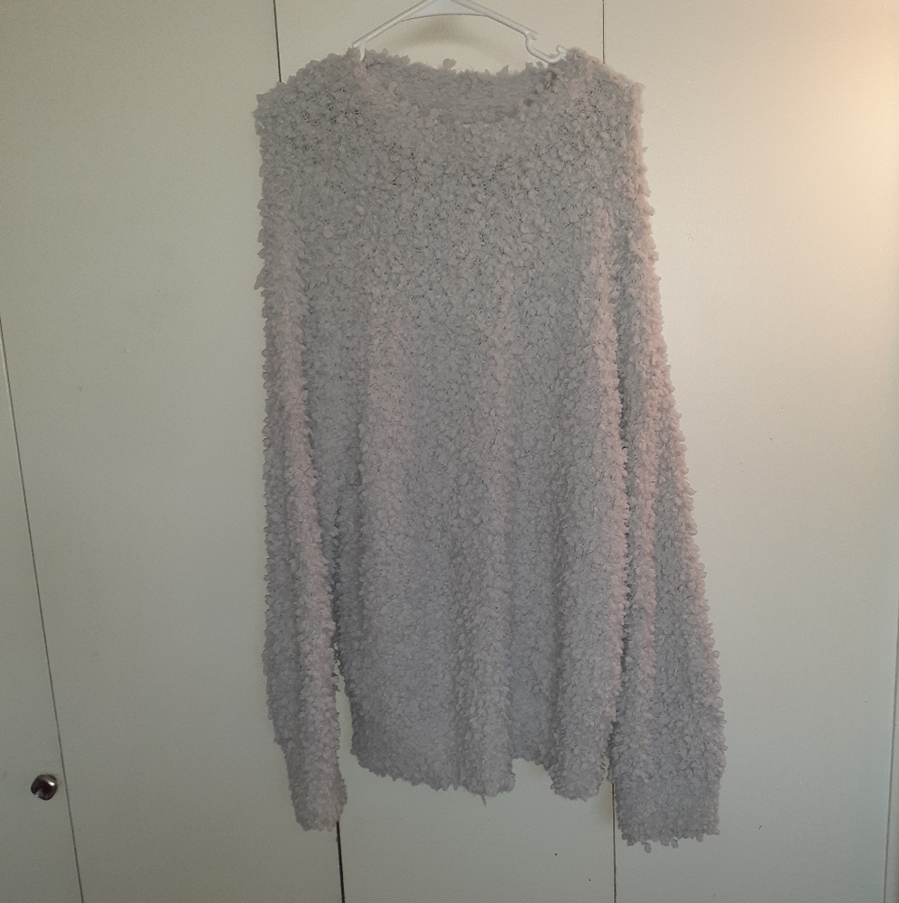 Gray Over-Sized Fluffy Sweater